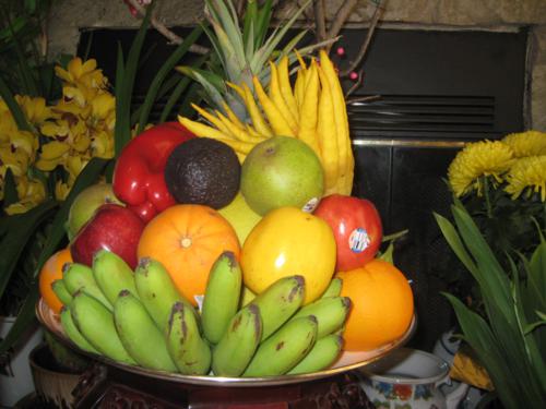 Tray of five fruits for Vietnamese Tet