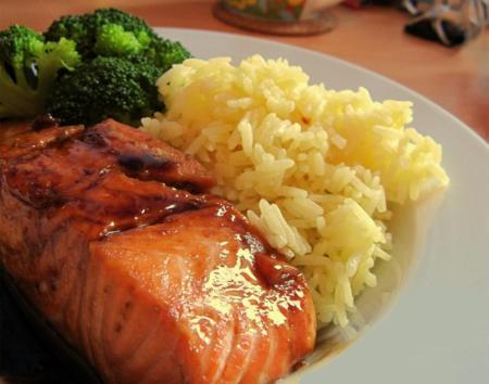 How to cook Salmon rice with Teriyaki sauce