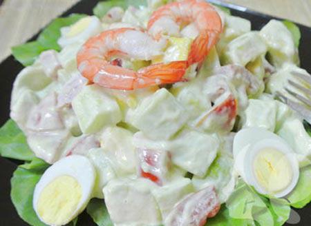 How to make shrimp with avocado salad