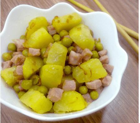 How to cook Potato fried with ham